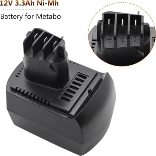New Replacement Rechargeable Battery 12V Ni-MH 3.3Ah for METABO Power Tools BSZ12,BS12SP,BZ12SP,BSZ12 Impuls,BSZ 12 Premium