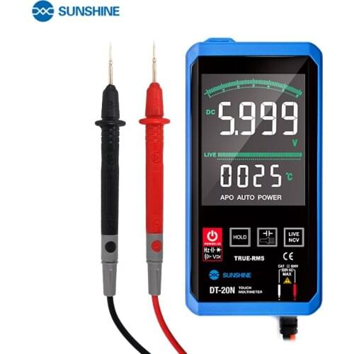 SUNSHINE Digital Multimeter Touch Screen Fully Automatic High Precision Color AC DC Voltage Current Resistance Measuremen DT-20N