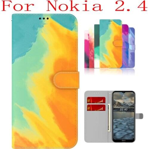 Sunjolly Case for Nokia 2.4 Wallet Stand Flip PU Phone Case Cover coque capa Nokia 2.4 Case Nokia 2.4 Cover