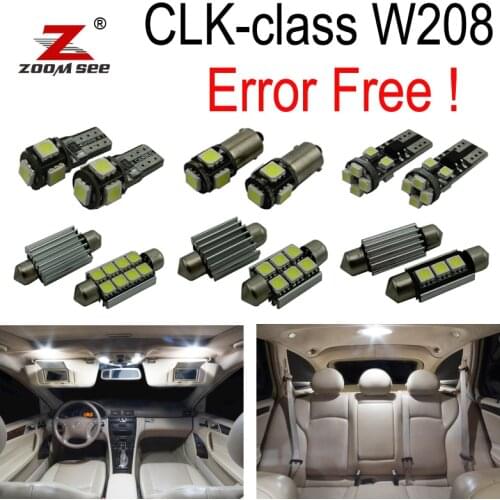 14pcs Error free LED lamp interior dome Light Kit For Mercedes Benz CLK W208 CLK320 CLK430 Coupe Convertible (98-02)