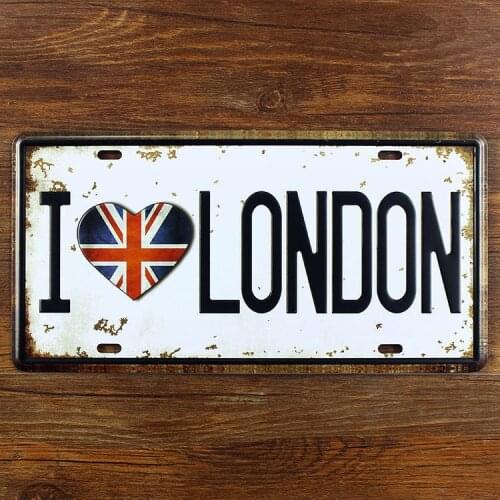 SYF--00140 Wholesale car plates" I love london in england " Metal vintage tin signs License wall art craft cafe pub 30*15 CM