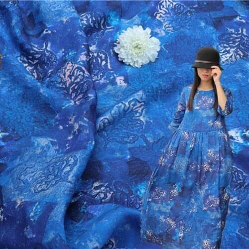 YZ High Quality Natural Pure Ramie Linens Cloth Fabric Summer Thin Chinese Style Robe Dress Tissu Diy Sewing