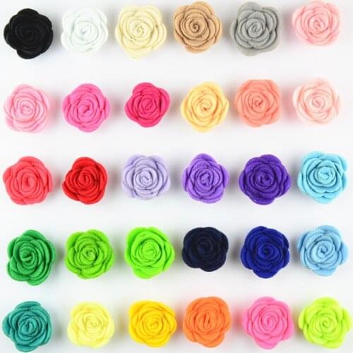 Yundfly 10pcs Non Woven Fabric Rose Flowers Flat Back For Baby Girls Headband Hair Clips DIY Garments Hair Accessories