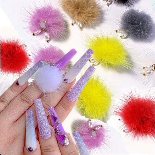 1pcs 3D Magneet Pom Nail Art Decoration DIY Afneembare Bont Ballen Charm Fashion Nail Art Decoraties Salon Manicure Tools