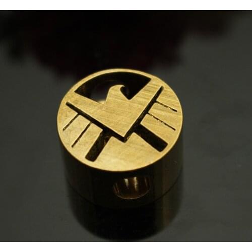 1PC SHIELD Brass Paracord Beads Knife Bead Rope Cord Necklace Bracelet Flashlight EDC Beads Lanyard Pendants Outdoor Accessories