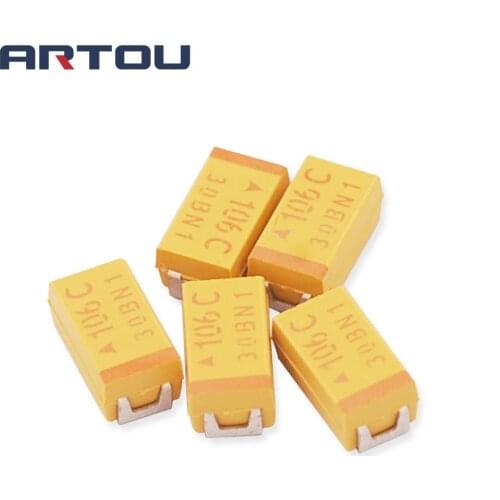 10PCS 16V 10UF Type C 6032 SMD Tantalum Capacitor