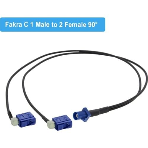 10PCS/LOT Fakra C Male Plug to 2 x Fakra C Female Jack RG174 Y Type Splitter Combined Extension Cable RF Coaxial Pigtail Cable