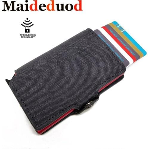 2019 New Colorful Credit Card Holder RFID Blocking Slim ID Holders PU Single Aluminum Box Business Hasp Card Wallets
