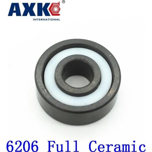 2019 Real Rodamientos Axk 6206 Full Ceramic Bearing ( 1 Pc )30*62*16 Mm Si3n4 Material 6206ce All Silicon Nitride Ball Bearings