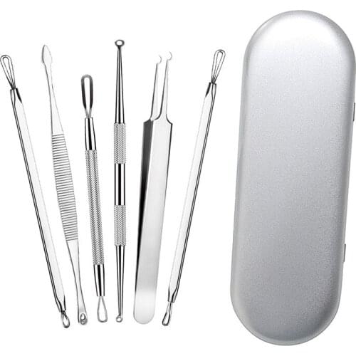 6 Pieces Women Beauty Pimple Blemish Comedone Acne Needle Extractor Remover Tools Facial Pore Deep Cleansing