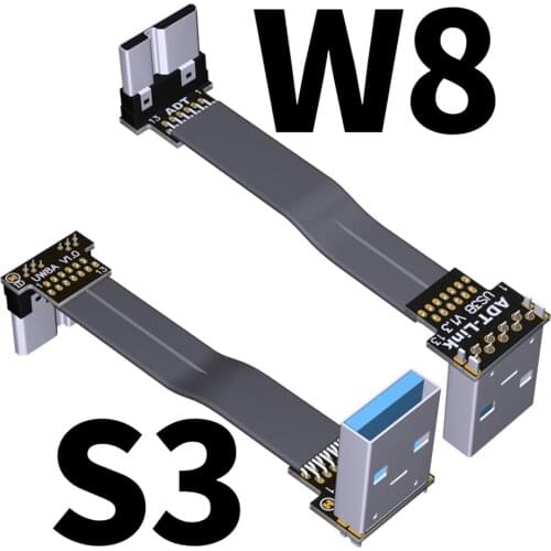 Micro B USB 3.0 to USB3.0 Type-A 90 Degree Adapter 15cm FPC Ribbon Flat USB Micro-B Cable 15cm for Built-in USB Device