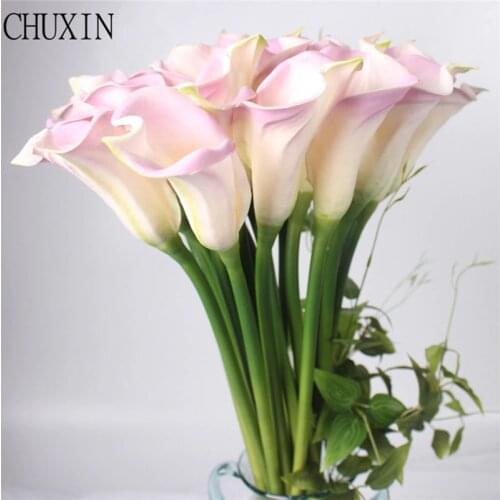 Big Size Real Touch PU Calla lily Artificial Flower Hand Feel Flores Artificiais For Wedding Decoration Home Party decor fleurs