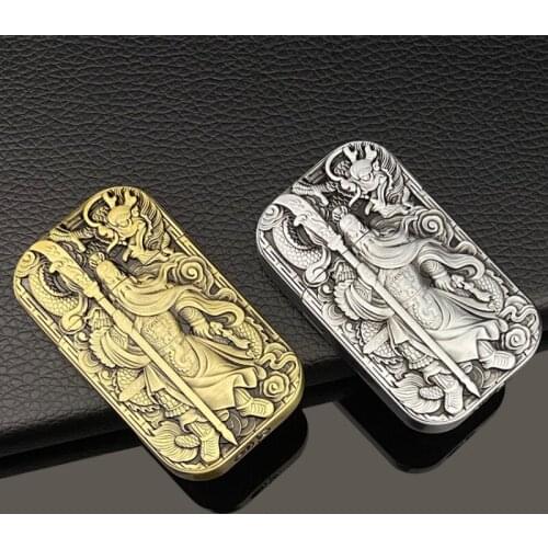 Butane Torch Lighter Personality Creative Embossed Zinc Alloy Cai Shen GuanGong Gas Inflatable Metal Windproof Cigarette Lighter