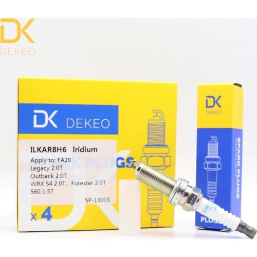 Dekeo ILKAR8H6（96024）22401-AA830 0087295960240 Iridium OEM Spark Plug Set of 4 for Subaru Legacy Impreza WRX S4 Volvo S6 4PCS