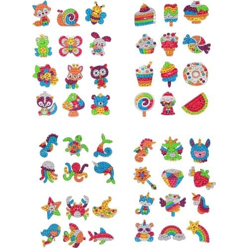 DIY Diamond Painting Round Drill Diamond Painting Art DIY Decal Cute Animals Sticker Cup Notebook Free Stickers Creative Gift