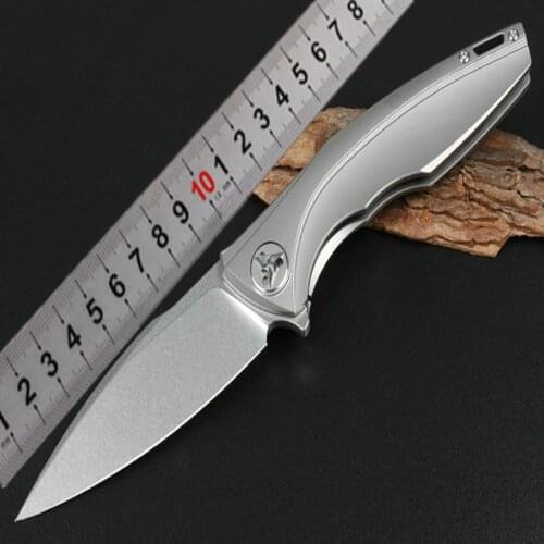 KESIWO Brave Folding Knife D2 Blade Titanium Handle Pocket Camping Survival Hunting Flipper Tactical Kitchen Utility EDC Knives