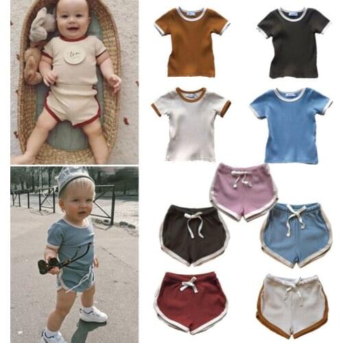 Baby Boy Clothing Sets Belbow Fashion T-shirt+PP Shorts New Summer Kids Outfits Toddler Boys Girls Cotton Tracksuit Kids Clothes