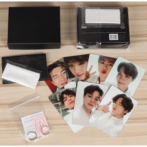 Kpop Bangtan Boys Album 925 Silver Rings Party Wedding Fashion Couples Fans Gift Jewelry Give Away Accessories Lomo Card