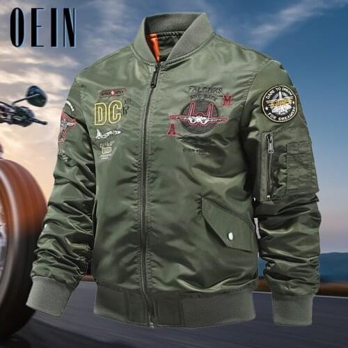 OEIN Brand Bomber Jacket Men Fashion Flight Pilot Jackets 2021 Autumn Windproof Coats Hip Hop Streetwear Military Cargo Jackets