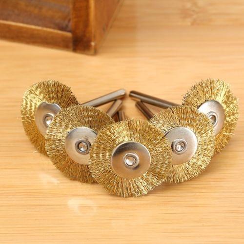 Fixmee 10PCS 22mm Brass Wire Wheel Brushes Polishing Dremel Accessories for Rotary Tools