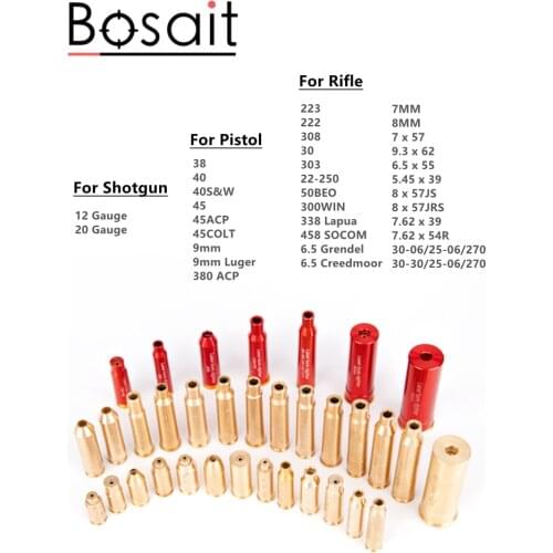 Boresighter Battery Included Pistol Laser Bore Sight 9mm 45 40 38 45COLT 380ACP Laser Collimator Pointer