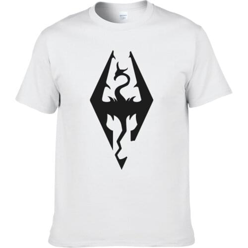 THE ELDER SCROLLS SKYRIM LOGO T Shirt Men Tops Cotton Short Sleeves Tee Euro Size XS~XXXL