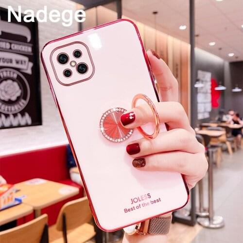 Nadege Electroplated Case For OPPO Find X2 Pro A32 A52 A72 A92 A92S A91 A5 A7X A11X F9 A9 A9X K5 S3 Stand Ring Holder Cover