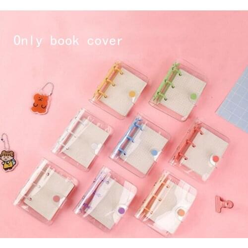 Creative Cute Transparent 3 ring Mini Loose-leaf Hand Book Student Portable Notebook ring binder Kawaii School Supplies