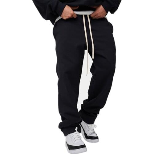 New mens sports and leisure trousers summer thin running training high elastic quick-drying loose large size straight pants