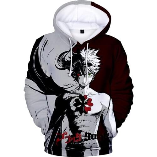 New Anime Black Clover 3D Pullover Fashion Harajuku Mens/Boys Fall Winter Japanese Black Clover 3D Hoodies Sweatshirts Tops