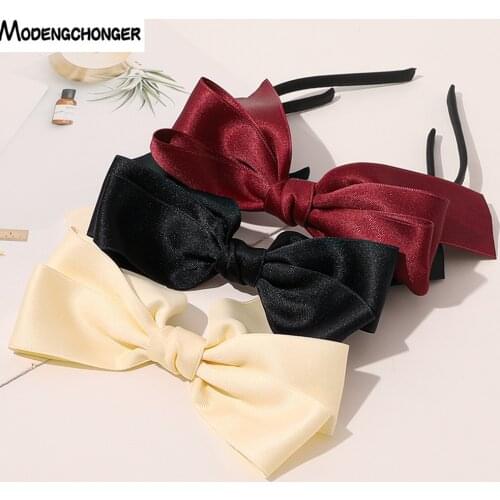 Fashion Big Bow Bezel Headwear Women Headband For Girls Vintage Barrette Hair Bands Wide Hairband Hoop Headwear Hair Accessories