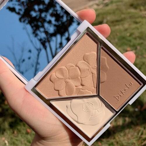 3 in 1 Highlighter Powder Palette Face High Gloss Shimmer Powder Bronzer Repair Haileyter Pallet Makeup Cosmetic