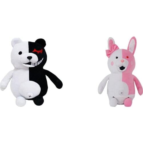 25cm Anime Movie Plush Toy Dangan Ronpa Super Danganronpa 2 Monokuma Pink Black White Bear Stuffed Doll Gift