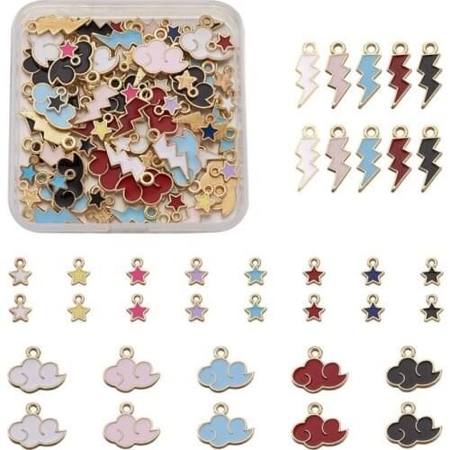 Pandahall 1 box Alloy Enamel Pendants Charms Mixed Color for Jewelry Making DIY Craft Bracelet Necklace Finding