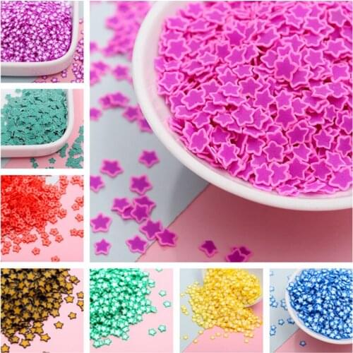 100g/lot Star Shape Polymer Clay Sprinkles for Slimes DIY Nail Art Supplies Soft Clay Sprinkle Crafts Fake Cake Decoration 5mm