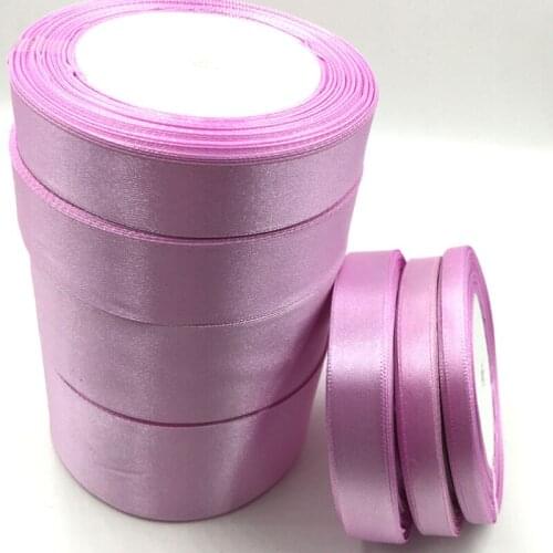 25 Yards L-purple Silk Satin Ribbon Wedding Party Decoration Gift Wrapping Christmas New Year Apparel Sewing Fabric Ribbon
