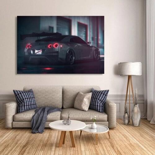 Modern Art Decorative Paintings Nissan GTR Sport Cars back shadow Game Wall Picture Canvas Posters and Prints Living Room Decor