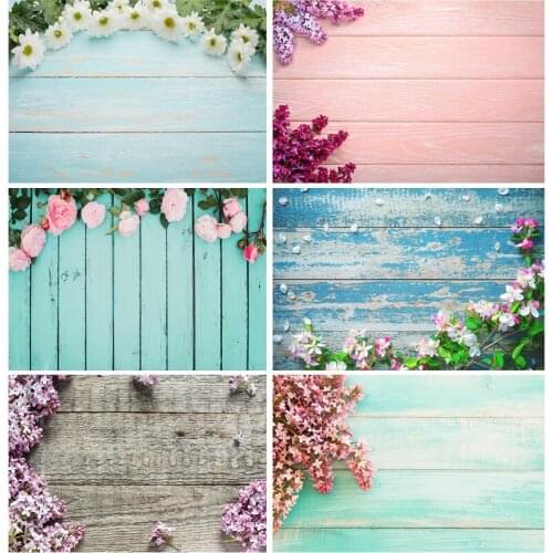 Spring Flower Wood Board Photography Backdrops Photo Studio Props Wooden Floor Vinyl Photo Backgrounds 21318MB-01
