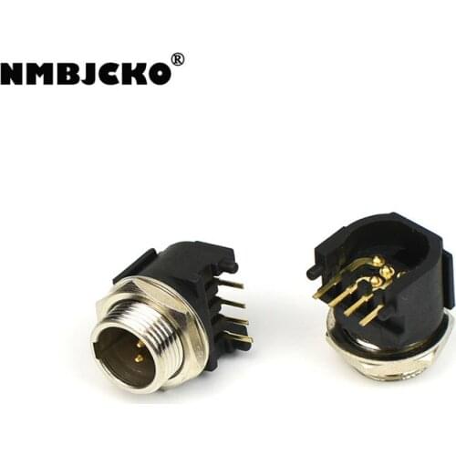 High quality 20pcs/lot Mini XLR Chassis Panel Mount XLR Female 3PIN/4PIN connector for PC