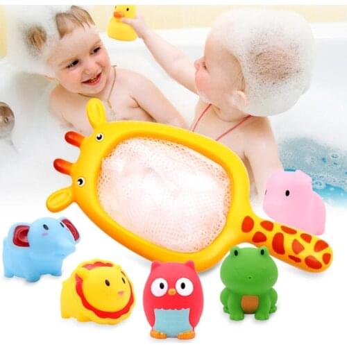 1Set Baby Bathing Toys Cute Cartoon Animals Shaped Floating Duck Elephants Tortoise Water Spraying Octopus Children Bathtub Toys
