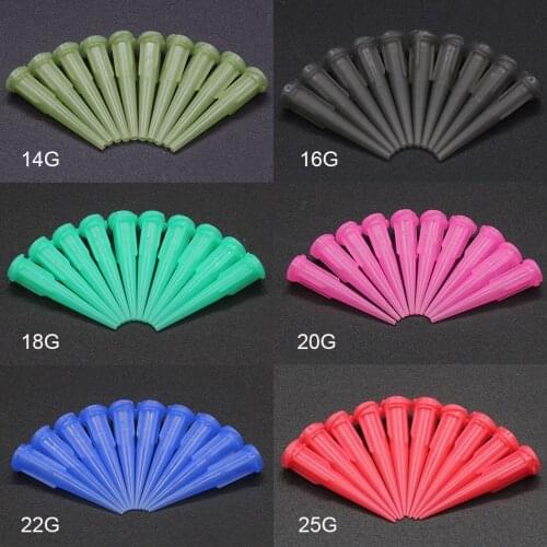 100pcs 14-25G TT assorted Plastic Conical Smoothflow Tapered Needle/Tips Dispense Tips set
