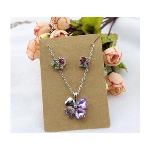 100Pcs 6x9cm Brown Kraft Paper Earring Cards Jewelry Necklace Display Packaging Cards Favor Marking Garment Prices Label Tags