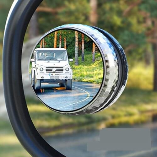 2Pc Car Mirror HD Convex Mirror Blind Spot Auto Rearview Mirror 360 Degree Wide Angle Vehicle Parking Rimless Rain-proof Mirrors