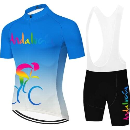 2021 ANDALUCIA team cycling jersey spain uniforme ciclismo hombre summer quick dry bike jersey conjunto de ciclismo masculino
