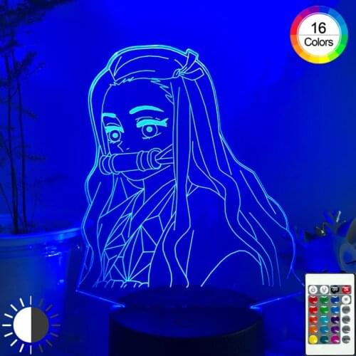 3DLED Night Light Stove Door Nidouzi Demon Slayer Two-dimensional Hand-Made USB Battery Remote Control Room Decoration