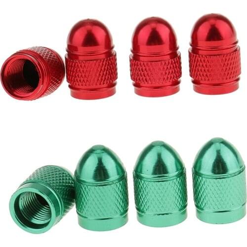 8pcs Red Green Air Valve Stem Cap Cover for All Standard Valves Car