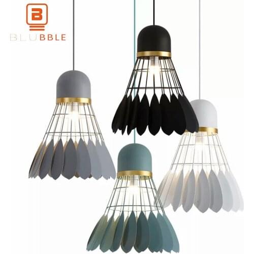 BLUBBLE Badminton Iron Pendant Light Modern AC 90-260V Pendant Lamp Northern Europe Hanging Lamp Originality Bedroom Hanglamp