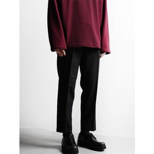 Mens straight pants spring and autumn new Korean fashion loose base casual pants fashion large straight pants