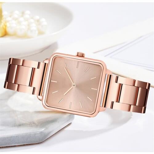 Quartz Watches For Women Leather Strap Watches Square Female Belt Watch Luxury Womens Casual Watches Waterproof Watch Women