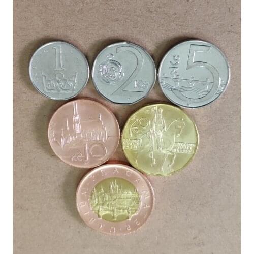 Czech Republic1/2/5/10/20/50 Koruna Set 6 Pieces Coins Old Original Coin Collectible Edition Real Rare Commemorative Random Year
